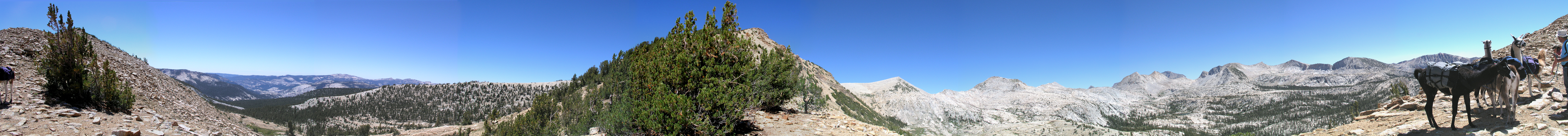 On top of the pass between Meadow Brook and Bench Valley, John Muir Wilderness, California